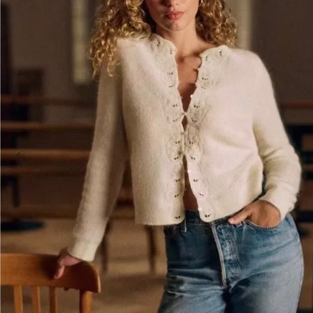 NWOT Sezane Ysalin cardigan L - Picture 3 of 9